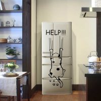 variant of a beautiful design of the refrigerator in the kitchen photo