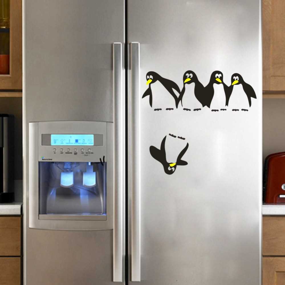 variant of bright decoration of the refrigerator in the kitchen
