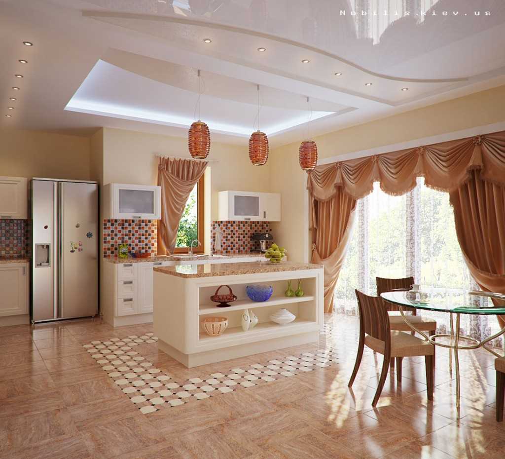 the idea of ​​an unusual kitchen interior