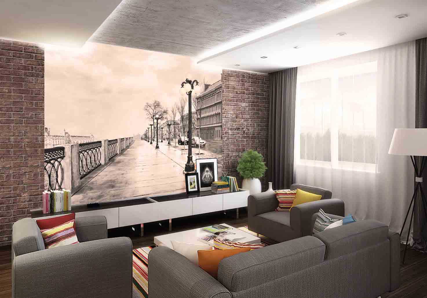 option for a beautiful interior design of the living room