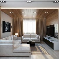idea of ​​a bright decor of a living room in a private house photo