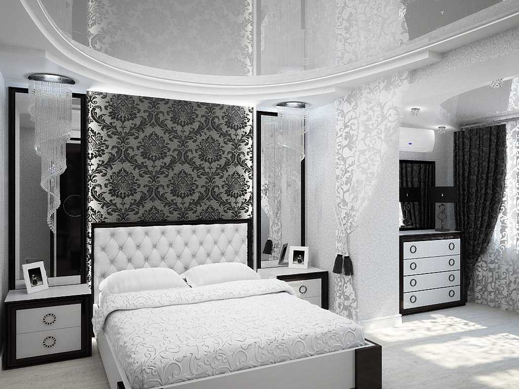 variant of the unusual style of the bedroom in white