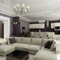 variant of the bright design of the apartment 70 sq.m picture