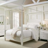 idea of ​​a modern bedroom interior in white color picture