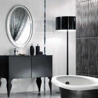 version of the beautiful interior of the bathroom in black and white
