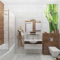 version of the modern interior of a large bathroom photo