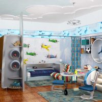 version of the unusual style of a children's room for two boys picture