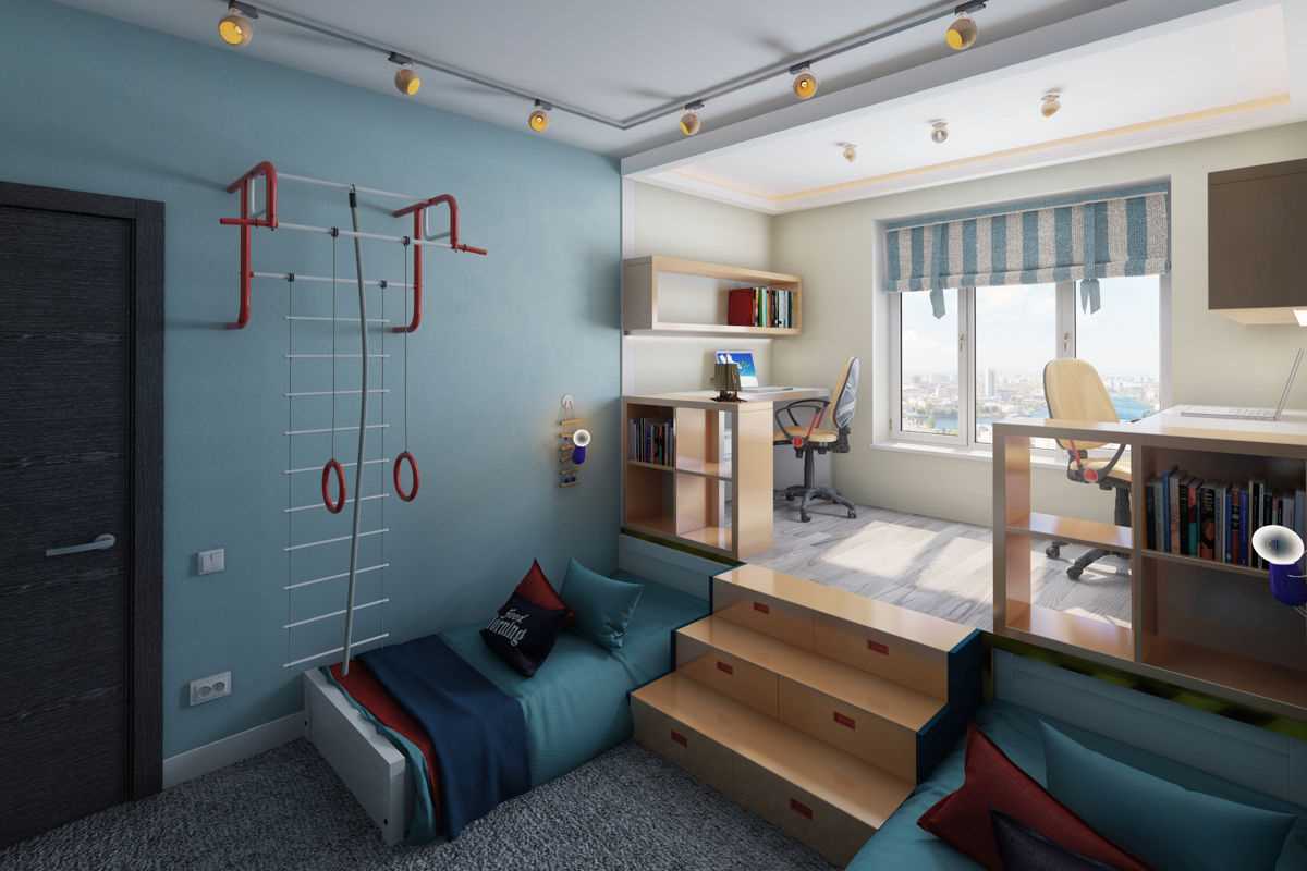the idea of ​​a beautiful nursery interior for two boys