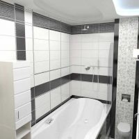 version of the bright bathroom design in black and white photo