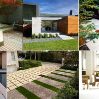 idea of ​​light landscaping of a private courtyard photo