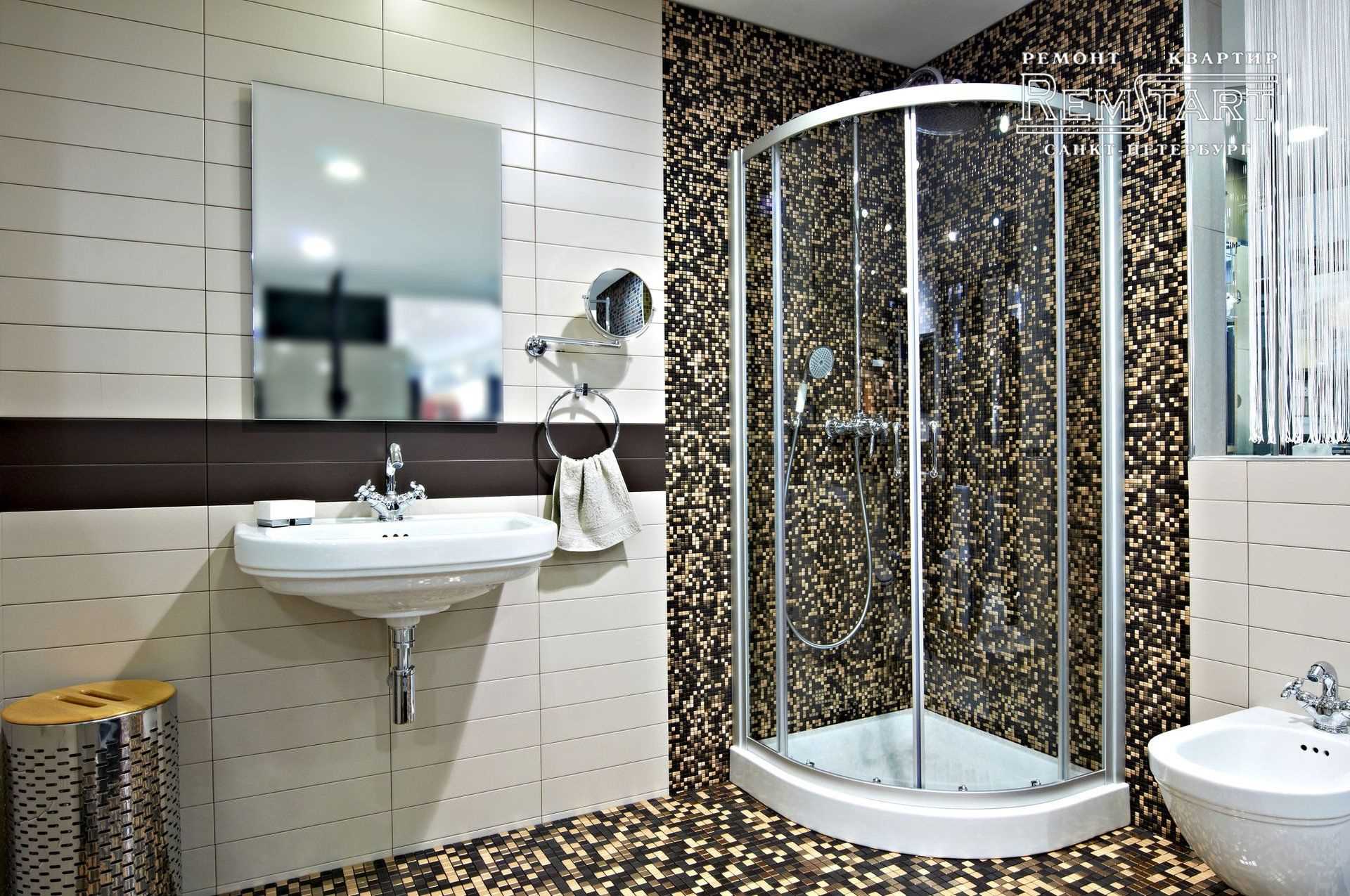 version of the modern interior of a large bathroom