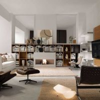 l'idea di un bellissimo arredamento di un soggiorno in una foto in stile moderno