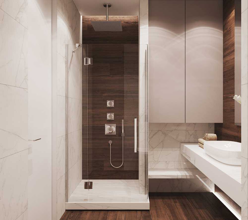 idea of ​​an unusual bathroom interior of 3 sq.m