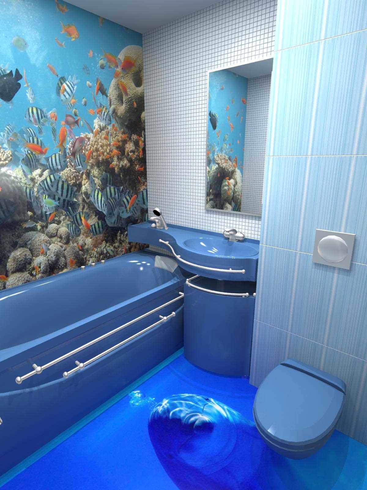 idea di un interno bagno moderno di 6 mq