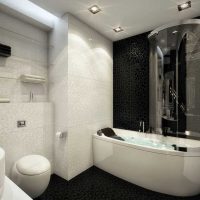 idea of ​​a modern style of the bathroom in black and white