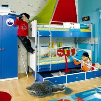 the idea of ​​a bright nursery style for two boys picture