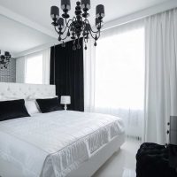 idea of ​​a modern bedroom interior in white color photo