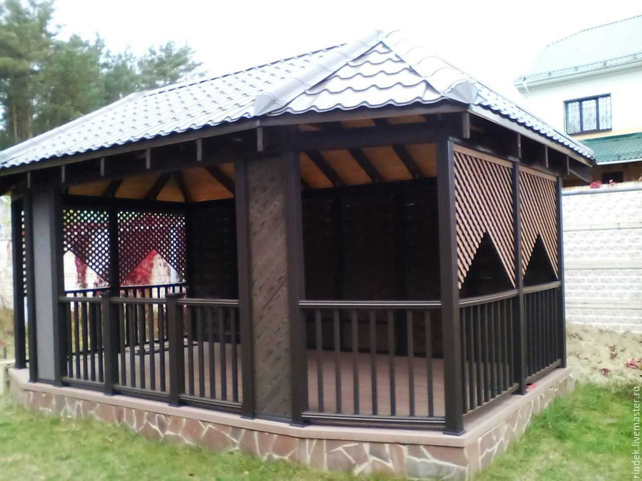 version of the beautiful interior of the gazebo in the yard