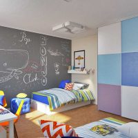 idea of ​​an unusual interior of a children's room for two boys photo