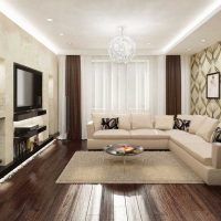 variant of a beautiful interior of a living room in a private house picture