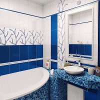 variante du style lumineux de la salle de bain avec une image de baignoire d'angle