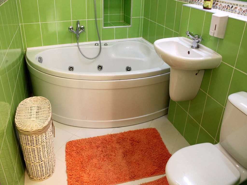 version of the unusual style of the bathroom with a corner bath