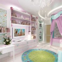 version d'une belle conception d'une chambre d'enfant pour une photo de fille