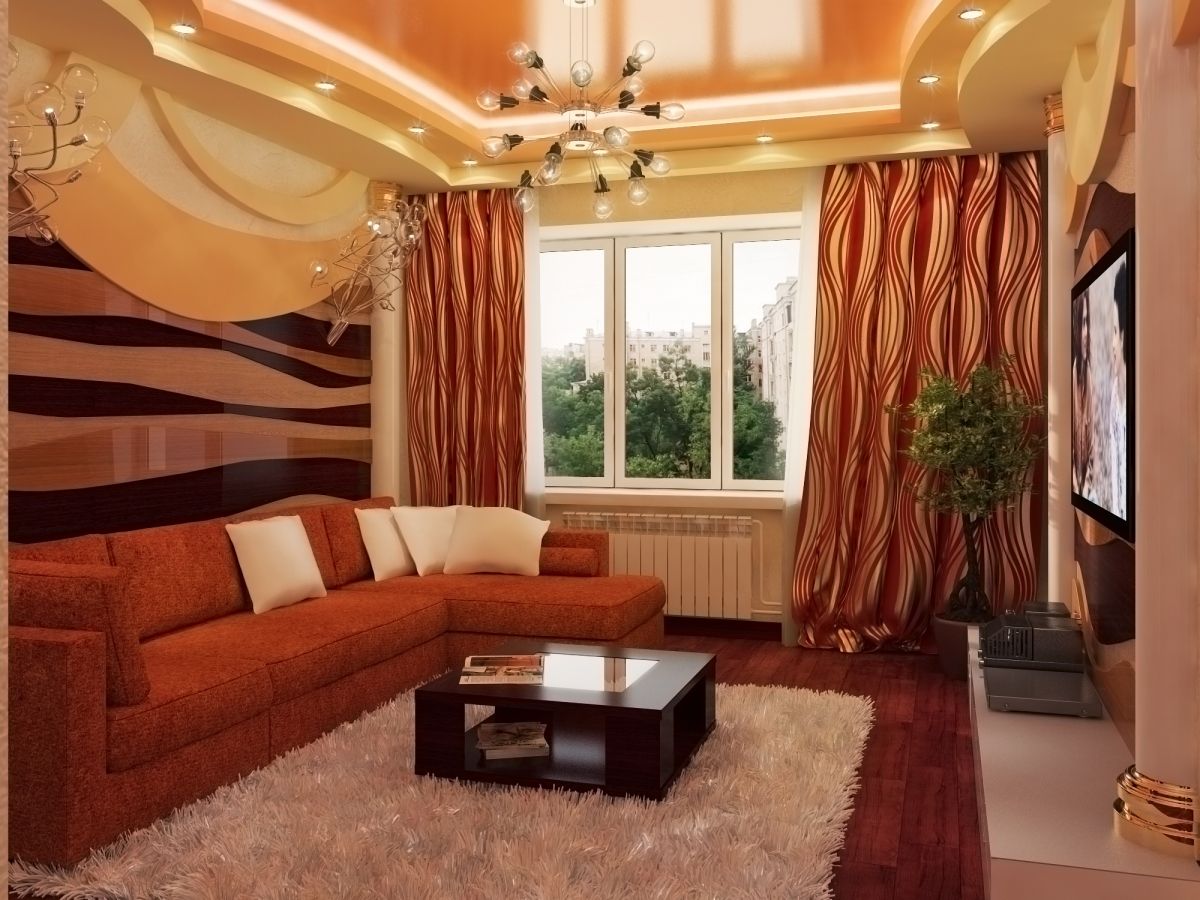 the idea of ​​an unusual style of living room