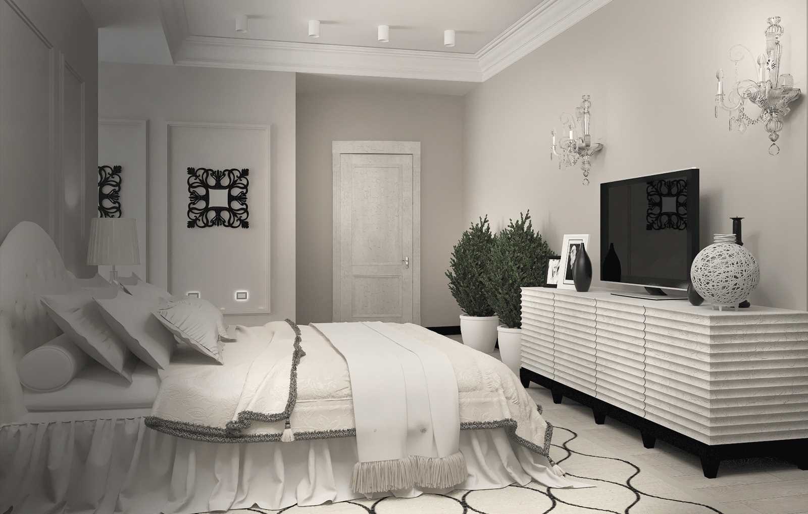 idea of ​​a modern style white bedroom