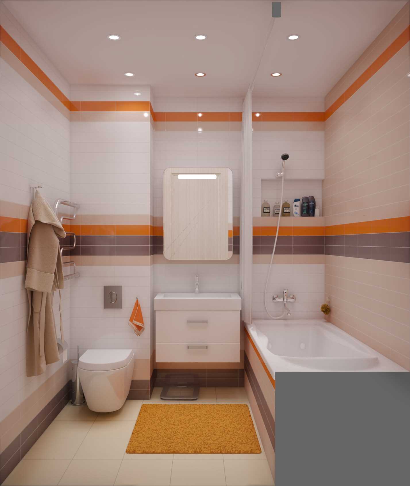 variant of a beautiful design of a bathroom of 3 sq.m