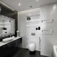 idée d'une belle conception de salle de bain en photo noir et blanc