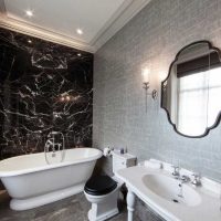 version of the bright style of the bathroom in black and white photo