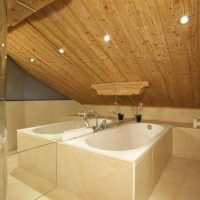 idea of ​​a bright style of a bathroom in a wooden house picture