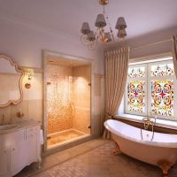 l'idée d'un décor de salle de bain clair dans une photo de style classique