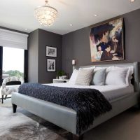idea of ​​a bright bedroom interior in white color photo