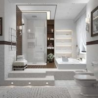 idea of ​​a beautiful style large bathroom picture