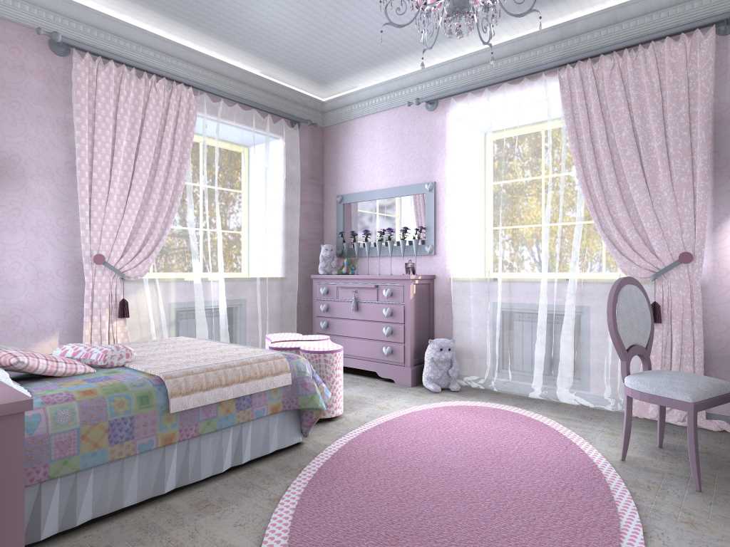 the idea of ​​a bright decor for a child’s room for a girl