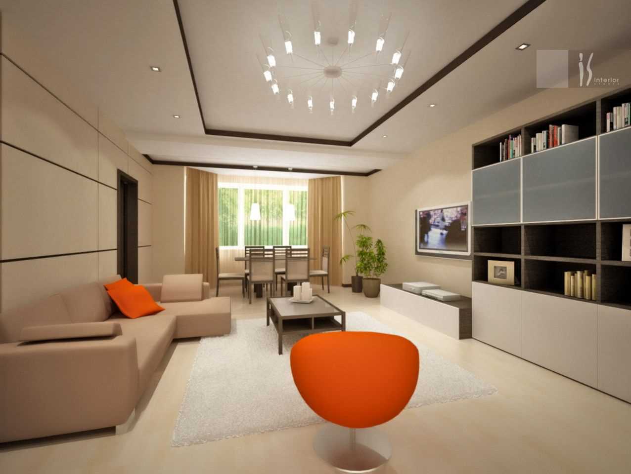 idea di un arredamento luminoso di un soggiorno in stile moderno