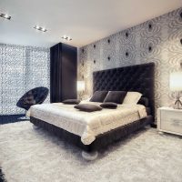 version of a beautiful bedroom style in white color photo