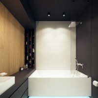 variant of the bright design of the bathroom 4 sq.m photo
