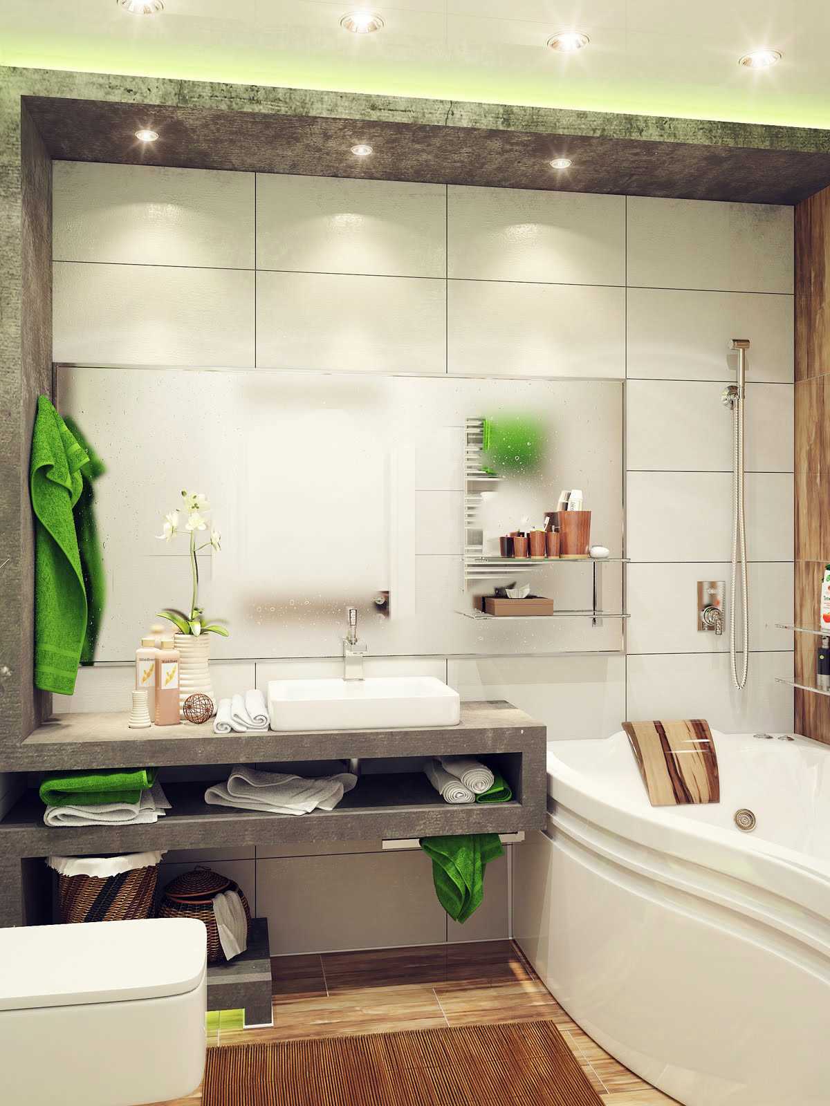 the idea of ​​a bright bathroom interior of 4 sq.m