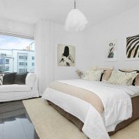 the idea of ​​a bright bedroom design in white color picture