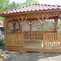 version of the beautiful interior of the gazebo in the yard photo