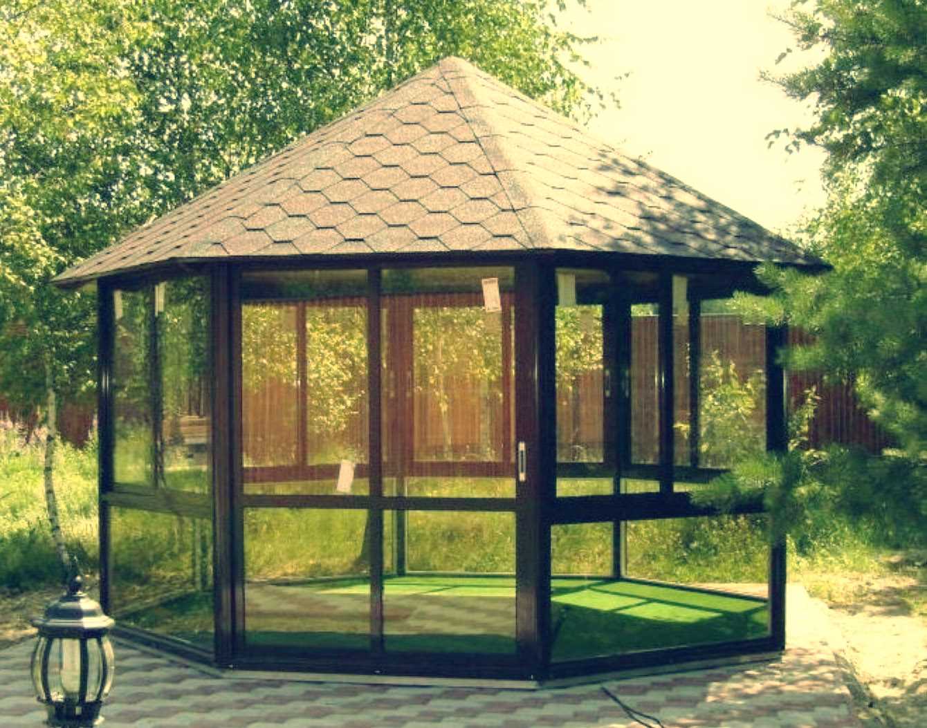 version of the modern style of the gazebo in the yard