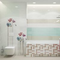 The idea of ​​a bright style of the bathroom 2017 picture