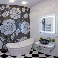 version of the unusual style of the bathroom in black and white