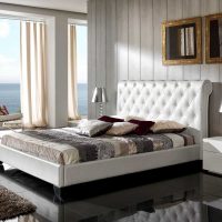version of the modern design of the bedroom in white color photo