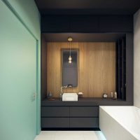 version of the modern style of the bathroom 4 sq.m photo