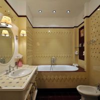 option of bright design of the bathroom 4 sq.m picture