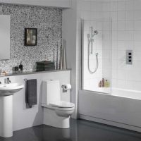 the idea of ​​a bright bathroom design in black and white photo
